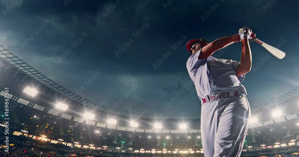 Baseball male player in action