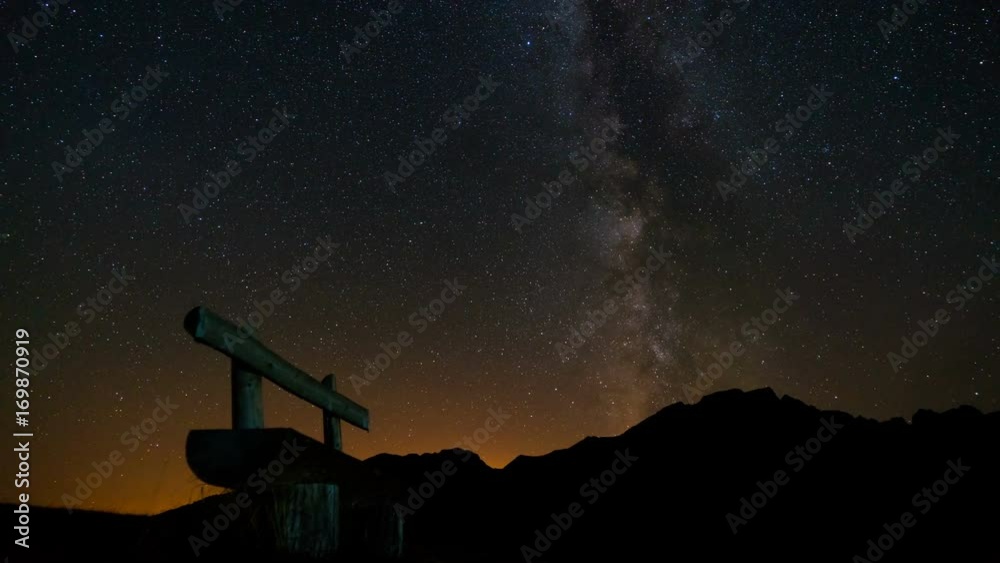 bench on the background of the Milky Way bench on the background of the Milky Way