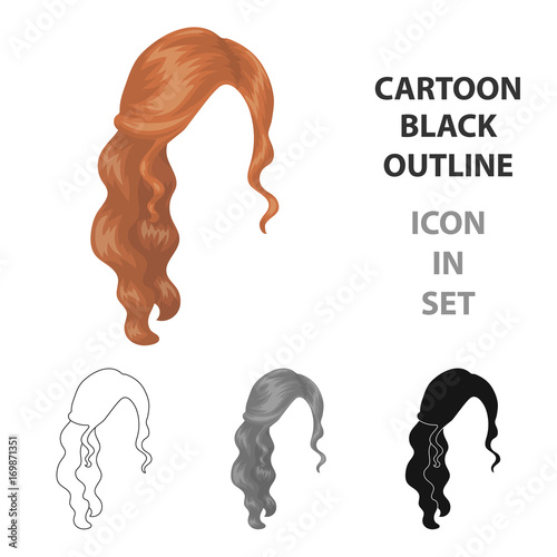Red wavy.Back hairstyle single icon in cartoon style vector symbol stock illustration web.