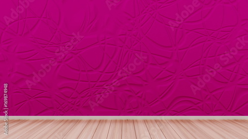Lilac background with a wall  grass and wooden floor. 3d illustration  3d rendering.