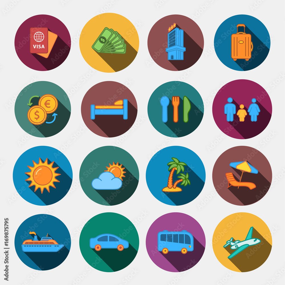 travel company icons travel company icons