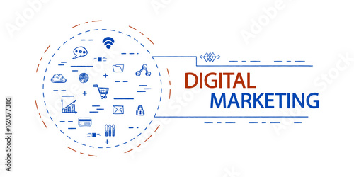 digital marketing creative concept vector illustration