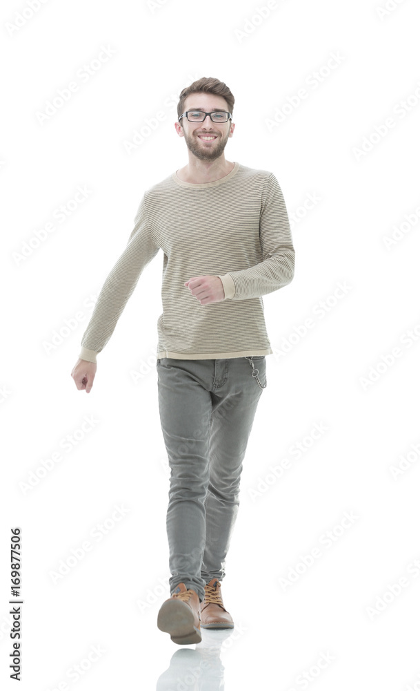 Young confident man going forward Young confident man going forward