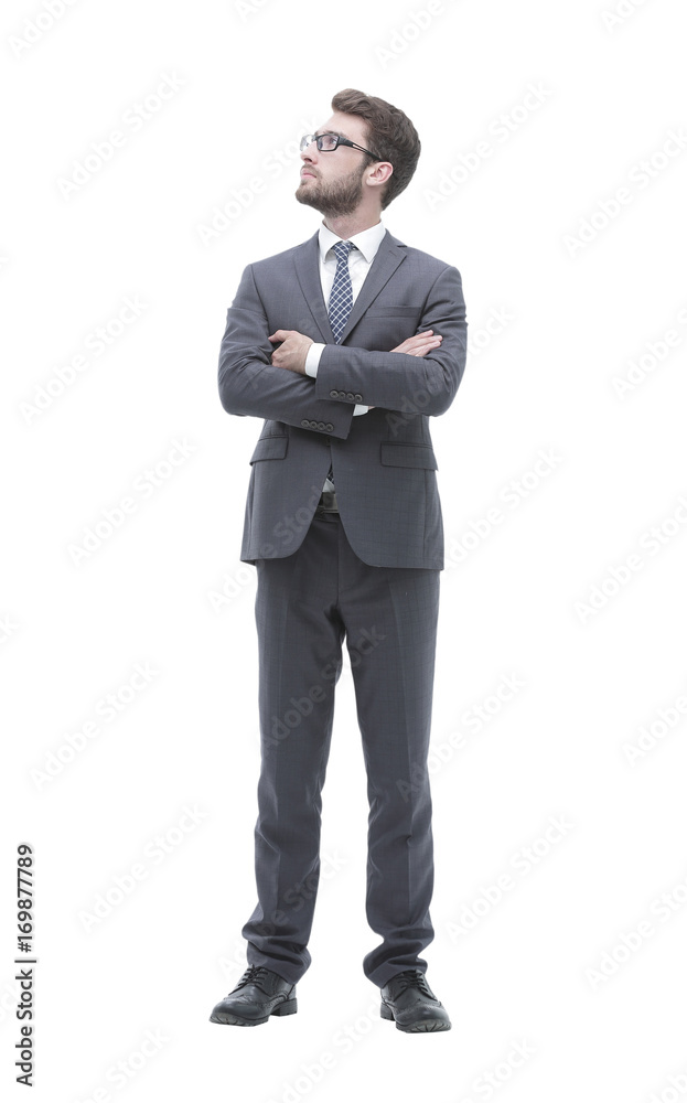 Portrait in full growth of a serious confident businessman Portrait in full growth of a serious confident businessman