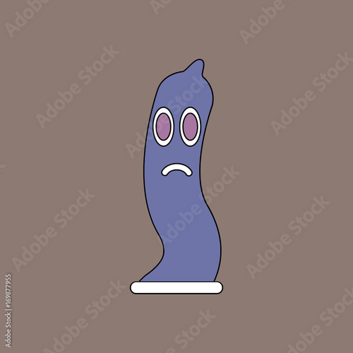 flat vector icon design collection sad condom silhouette