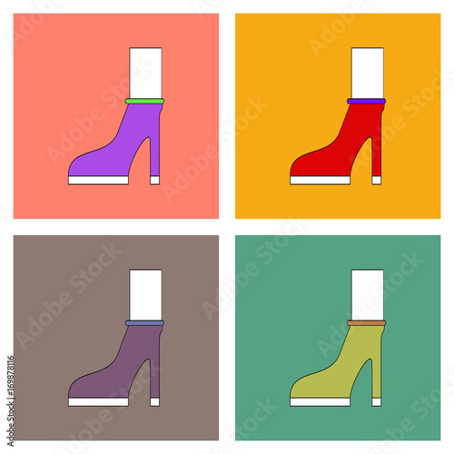 flat vector icon design collection female heel silhouette