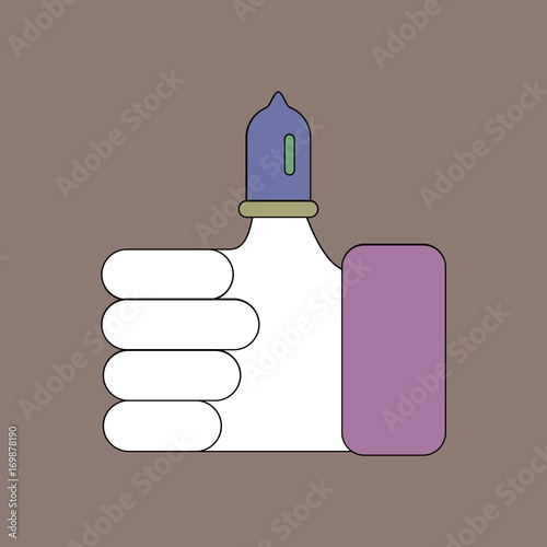 flat vector icon design collection condom on finger