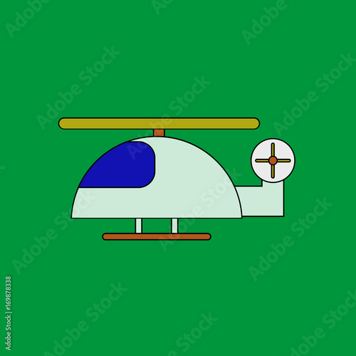 flat vector icon design collection helicopter toy flying