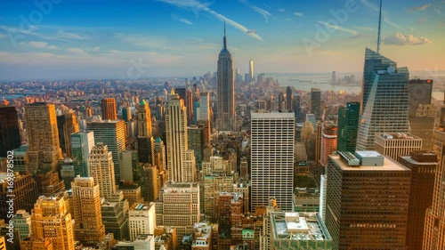 Timelapse aerial of night in Manhattan 4K