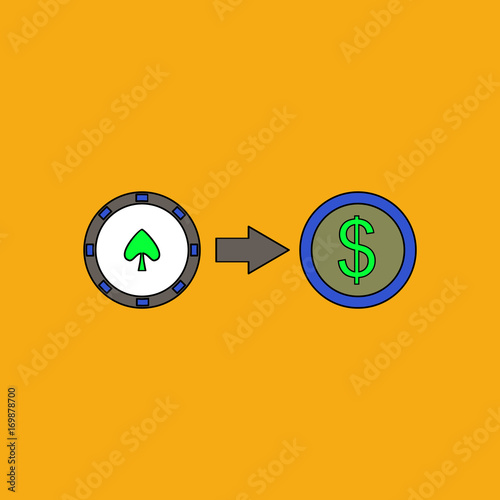 flat vector icon design collection chips equal money