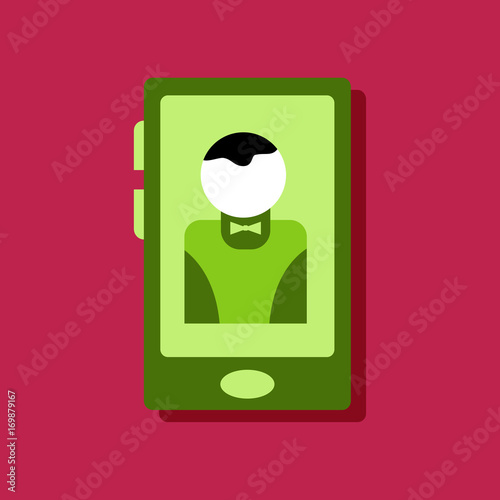 flat vector icon design collection dealer silhouette on screen in sticker style