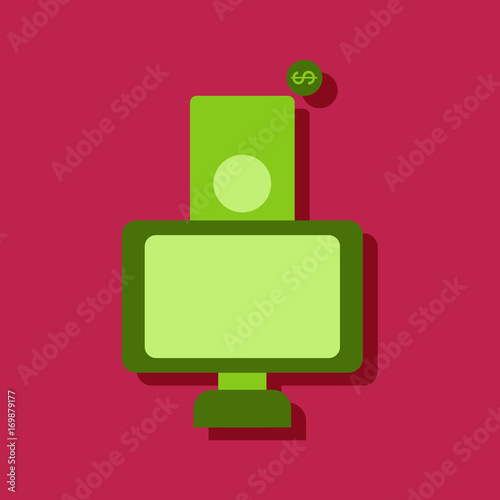 flat vector icon design collection money equal chips online in sticker style