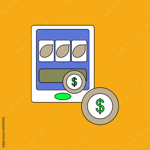 flat vector icon design collection casino slotmachine and money