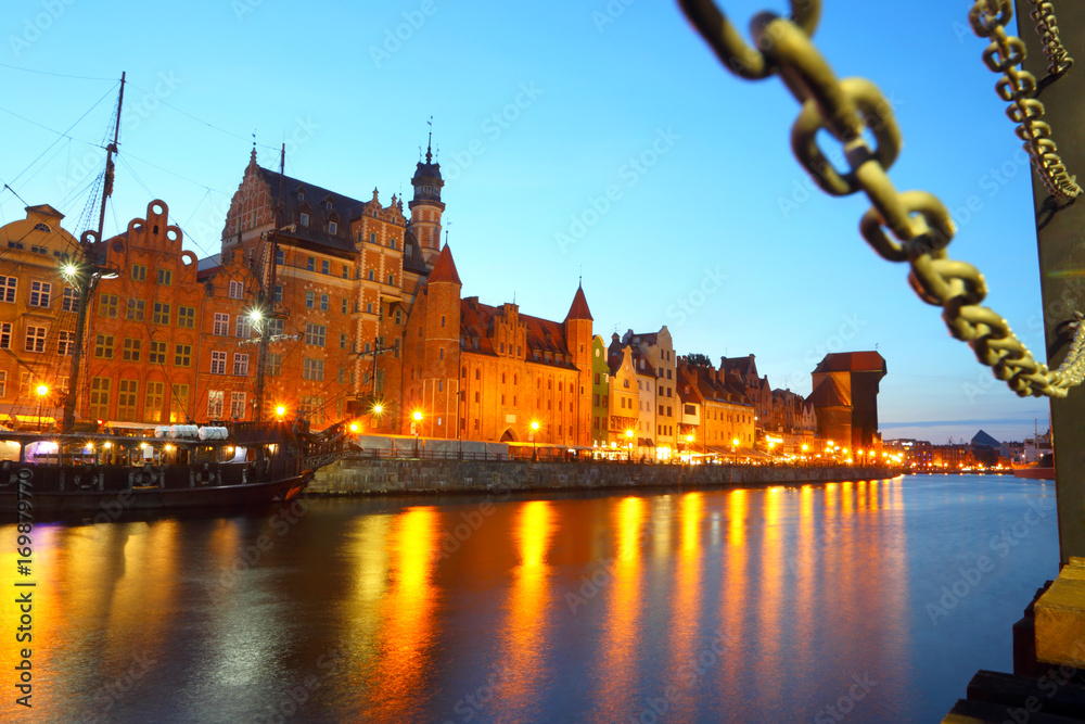 Naklejka premium Gdansk.Poland.Motlava embankment.