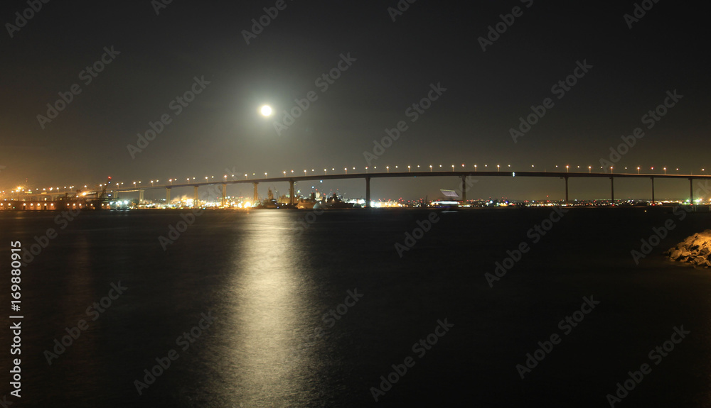 Full Moon over Coronado Bay Bridge