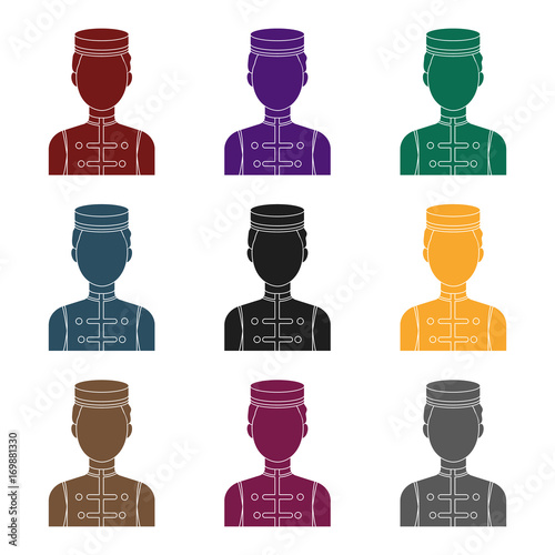 Bellboy icon in black style isolated on white background. Hotel symbol stock vector illustration.
