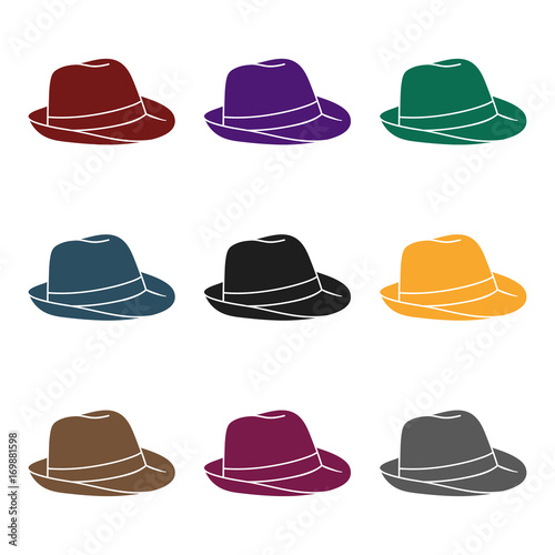Panama hat icon in black style isolated on white background. Surfing symbol stock vector illustration.
