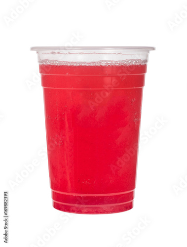 red bubble ice tea isolated on white background