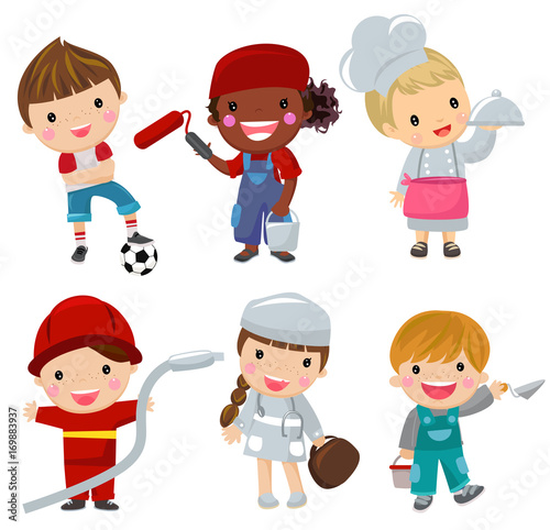 Cute character set of kids