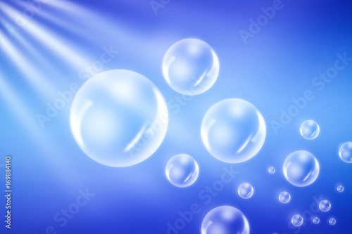 Bubbles on blue background