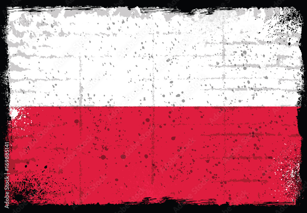 Grunge elements with flag of Poland. Grunge elements with flag of Poland.