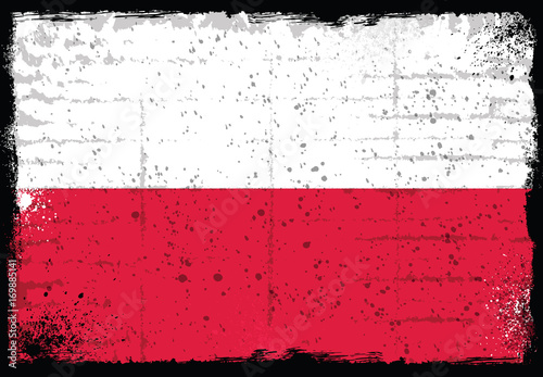 Naklejka Grunge elementy z flagą Polski.