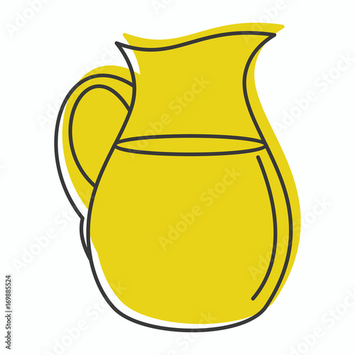 Jug of milk icon in doodle style vector illustration for design and web