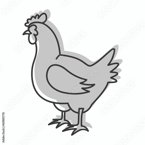 Chicken farm icon in doodle style vector illustration for design and web