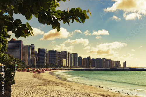 Fortaleza, Ceará - Brazil. Beira mar. Buildings landscape on the shore.