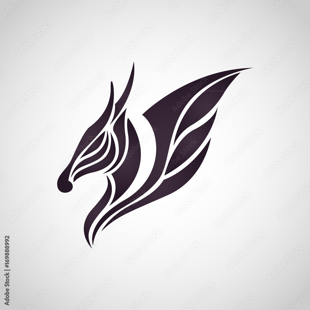 Dragon logo icon vector illustration