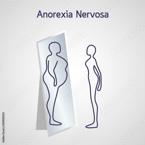 Anorexia Nervosa vector icon illustration