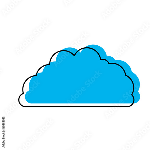 cloud fluffy blue watercolor silhouette