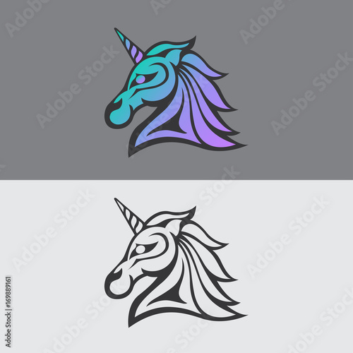 Unicorn Logo vector icon illustration