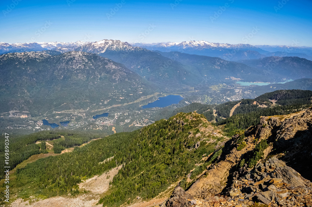 View of Whistler, British Columbia, Canada - summer 2017. View from the Blackcomb mountain 