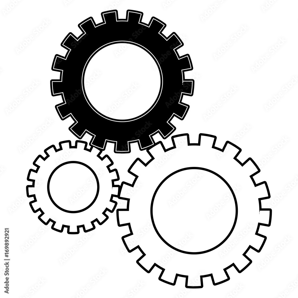 pinion set icon black silhouette and thick contour pinion set icon black silhouette and thick contour