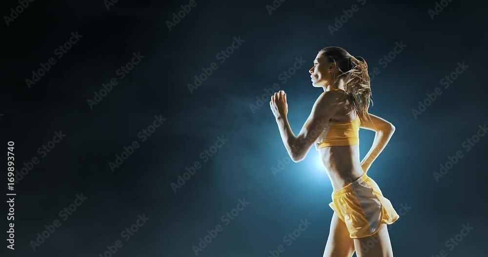 Track and field runner in action