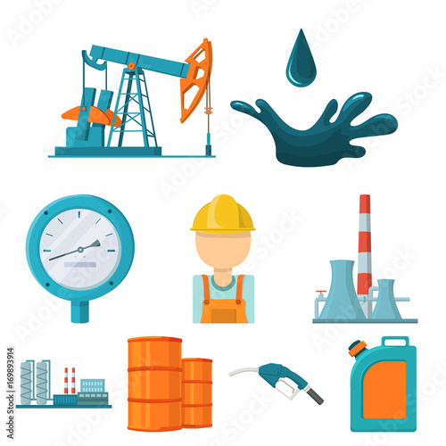 Oil industry set icons in cartoon style. Big collection of oil industry vector symbol stock illustration