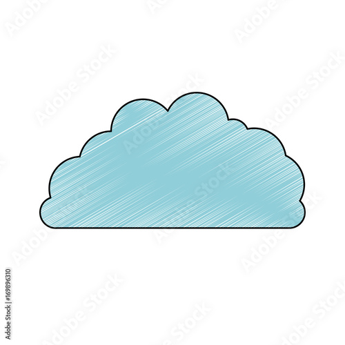 cloud fluffy to pencils colored silhouette
