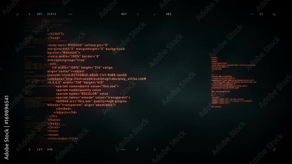 4K Computer Code Scrolling Black - Computer code scrolling in abstract ...
