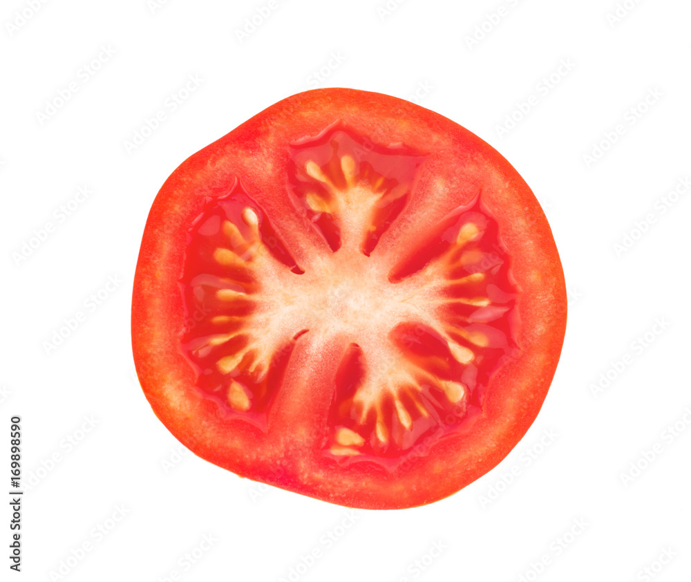Tomato vegetable slice isolated on white background Tomato vegetable slice isolated on white background
