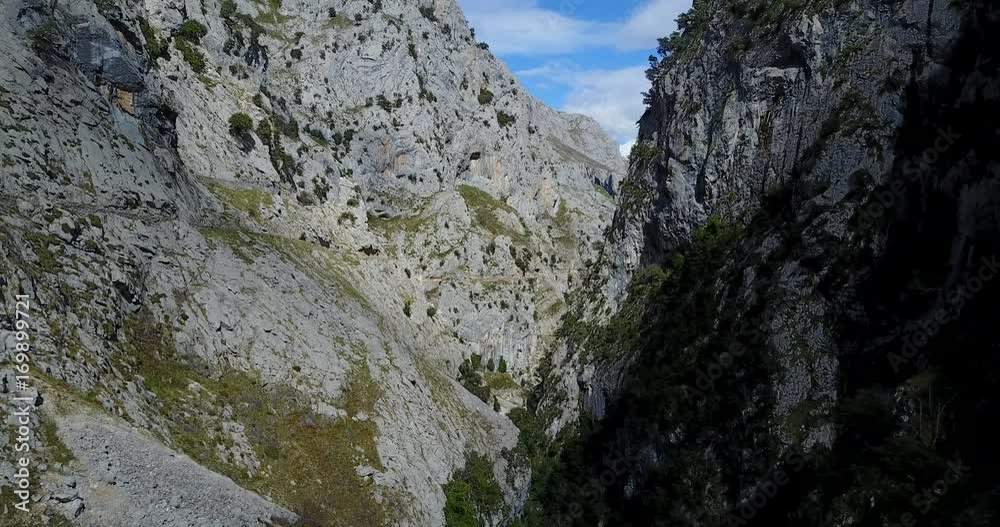 Flying through a gorge of Picos de Europa Flying through a gorge of Picos de Europa