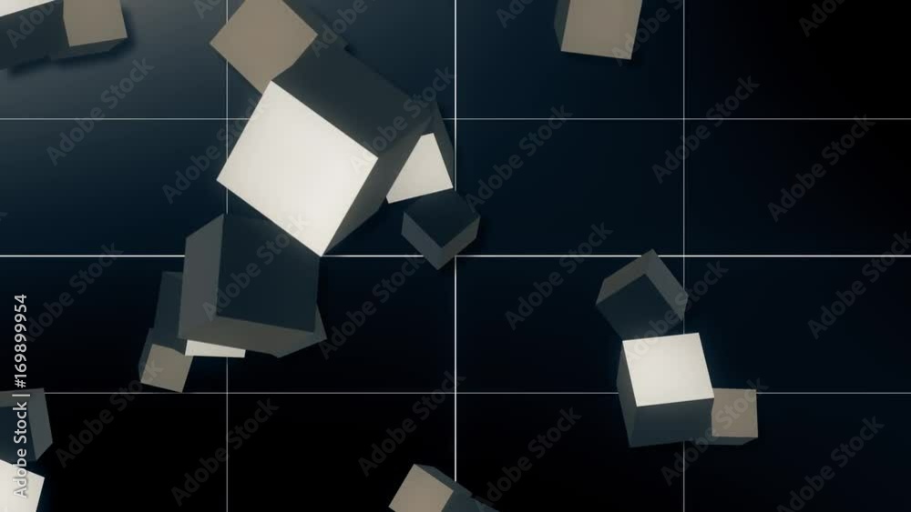 tumbling cubes blocks abstract background