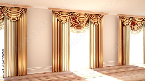 Curtains. 3d illustration  3d rendering.