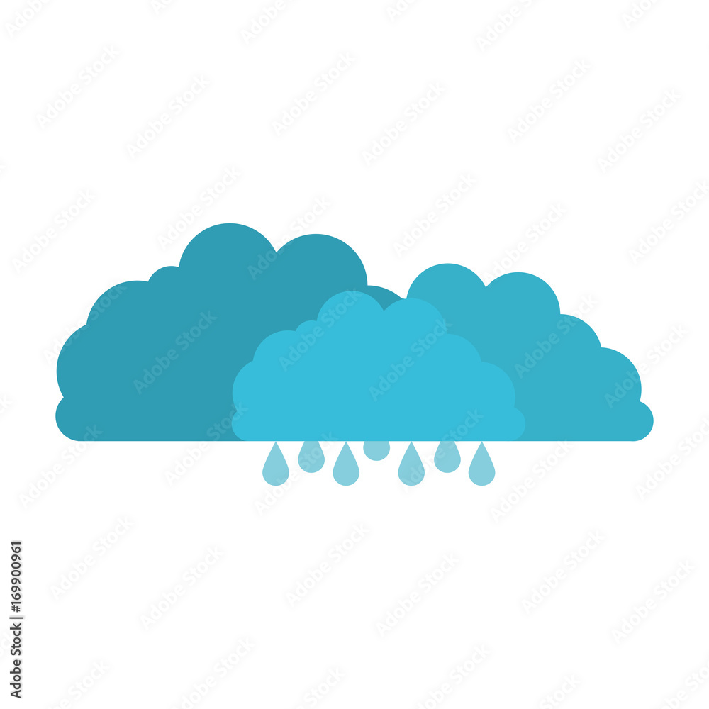 clouds with drizzle in colorful silhouette on white background clouds with drizzle in colorful silhouette on white background