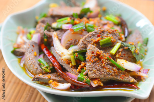 pork liver spicy  salad (Thai food)