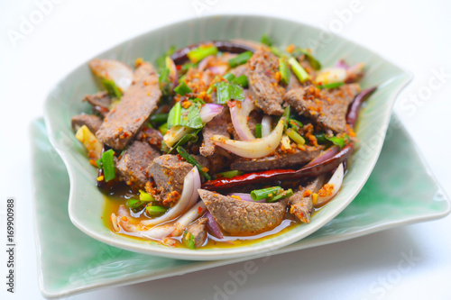 pork liver salad spicy salad or thai dressed salad