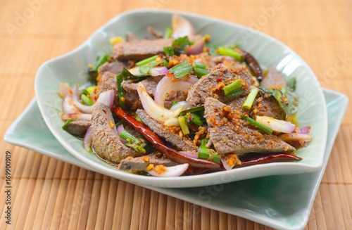 pork liver spicy salad (Thai food)