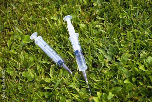 Syringe found in the grass