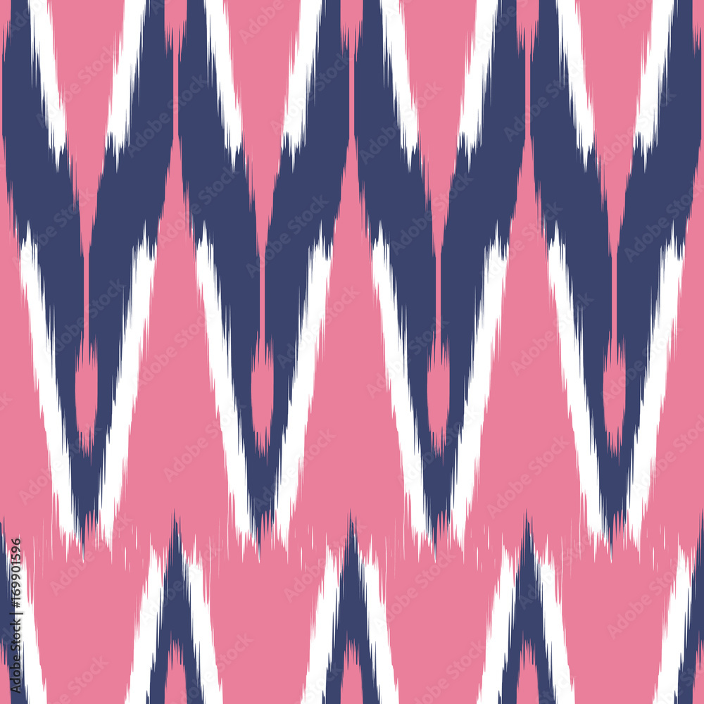 Ikat seamless pattern  as cloth, curtain, textile design, bed linen, wallpaper, surface texture background