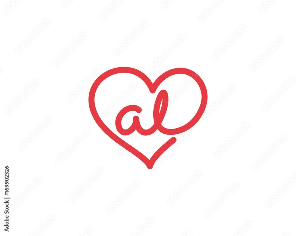 Lowercase letter al and heart 1 Lowercase letter al and heart 1